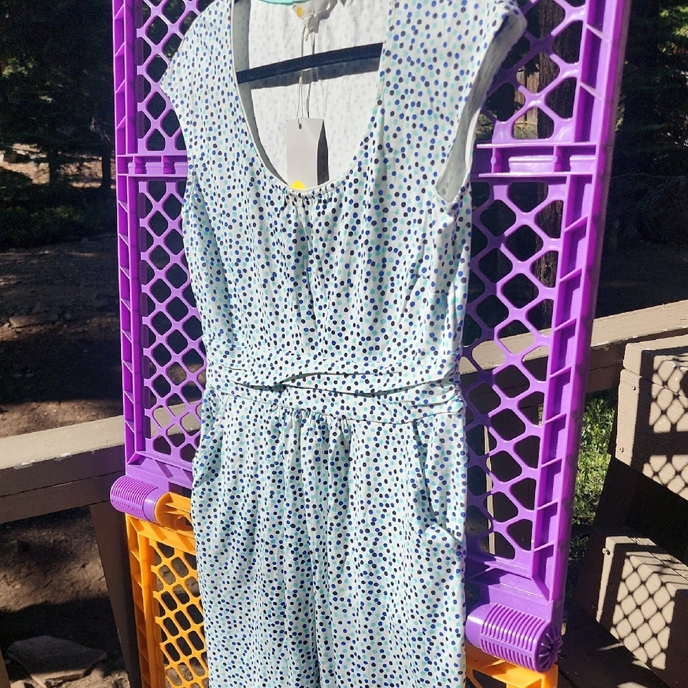 Boden Blue and Black Midi Dress 100% Cotton - Picture 5 of 10